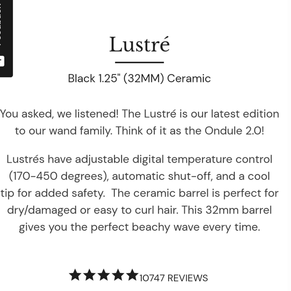 L'ANGE Lustre 32mm Tourmaline Digital Wand - Picture 6 of 10